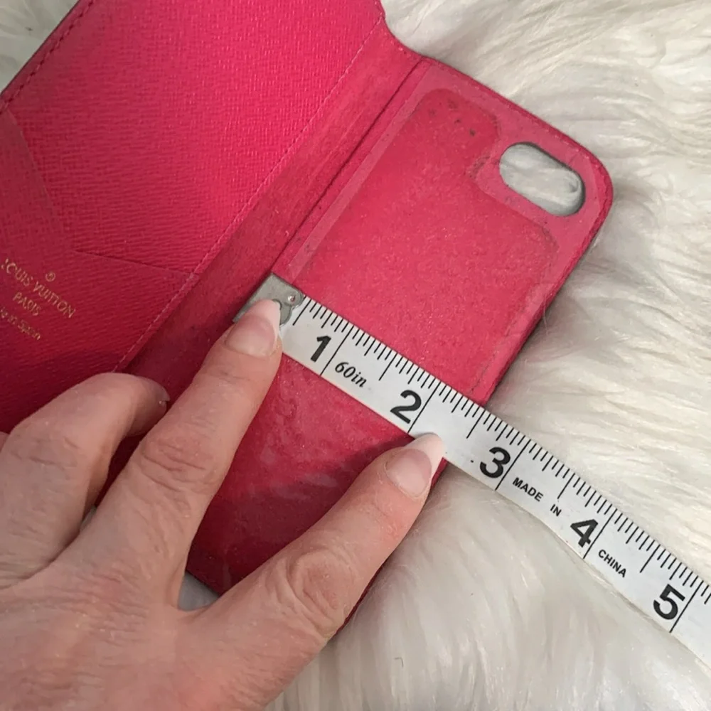 Authentic Louis Vuitton iPhone 7 monogram and hot pink phone case